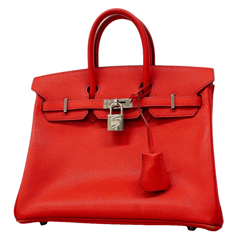 Hermes Birkin 25 Verso handbag, Veau Epsom leather, Rouge Vif Rose Azalee, □M...